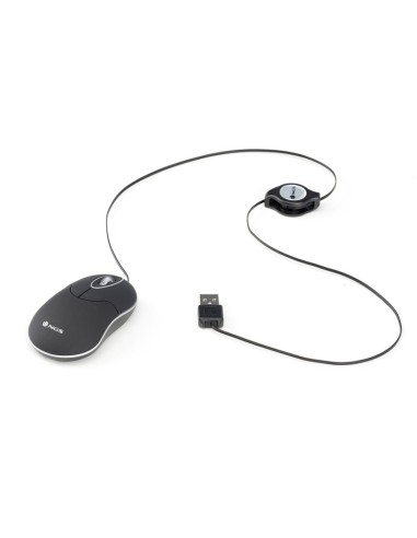 RATON USB NGS MINI CABLE RETRA CTIL NEGRO PN:...