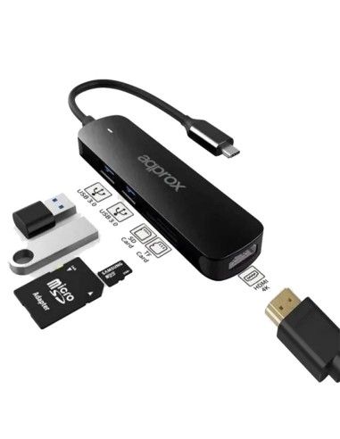MINI DOCK USB TYPE C APPROX    5 EN 1 LECTOR DE...