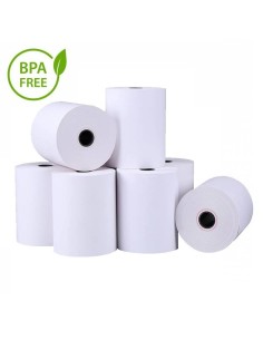 PAPEL TERMICO CAJA 80 ROLLOS   80X60X12 SIN BISFENOL A...