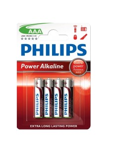 PILAS AAA  4 UNDS PHILIPS BLIS TER ALCALINA PN: LR03P4B...