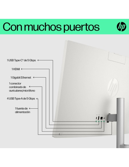 AIO   23.8" HP   I3-1315U   8G B 512GB NVME FREEDOS BLANCA PN: C7DA6EA EAN: 199642184756    