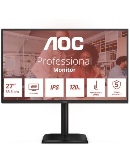 MONITOR   27" AOC IPS Q27E4U   QHD MULTIMEDIA NEGRO PN: Q27E4U EAN: 4038986182812   