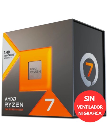 AMD S-AM5 RYZEN 7 7800X3D BOX  4.2 GHZ SIN VENTILADOR PN: 100-100000910WOF EAN: 730143314930    