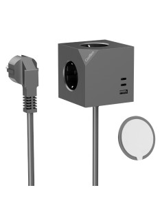 BASE 3 ENCHUFES CUBIK MAGNET   CARGA USB PN:...